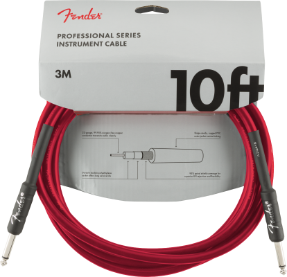 Fender - Professional Series Instrument Cable, Straight/Straight, 10 - Dakota Red