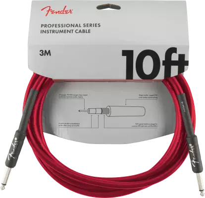 Fender - Professional Series Instrument Cable, Straight/Straight, 10 - Dakota Red