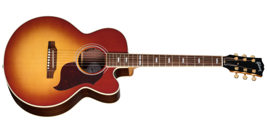 Gibson - Parlor Rosewood EC Acoustic/Electric Guitar with Hardshell Case - Rosewood Burst