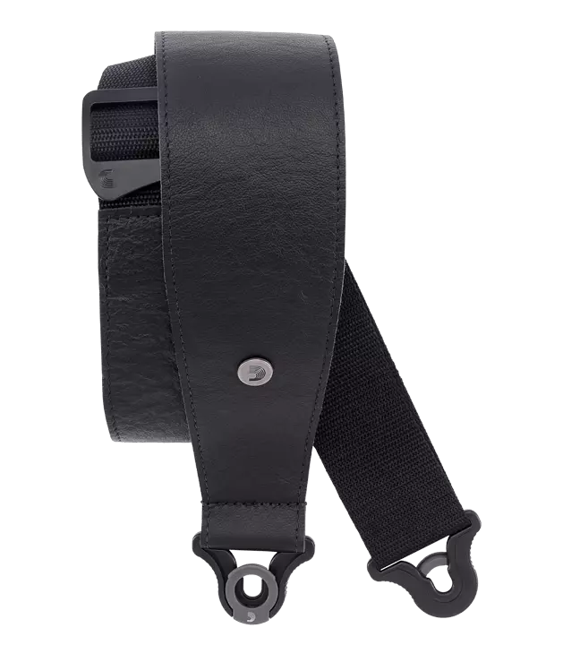 3\'\' Comfort Leather Auto Lock Guitar Strap - Black