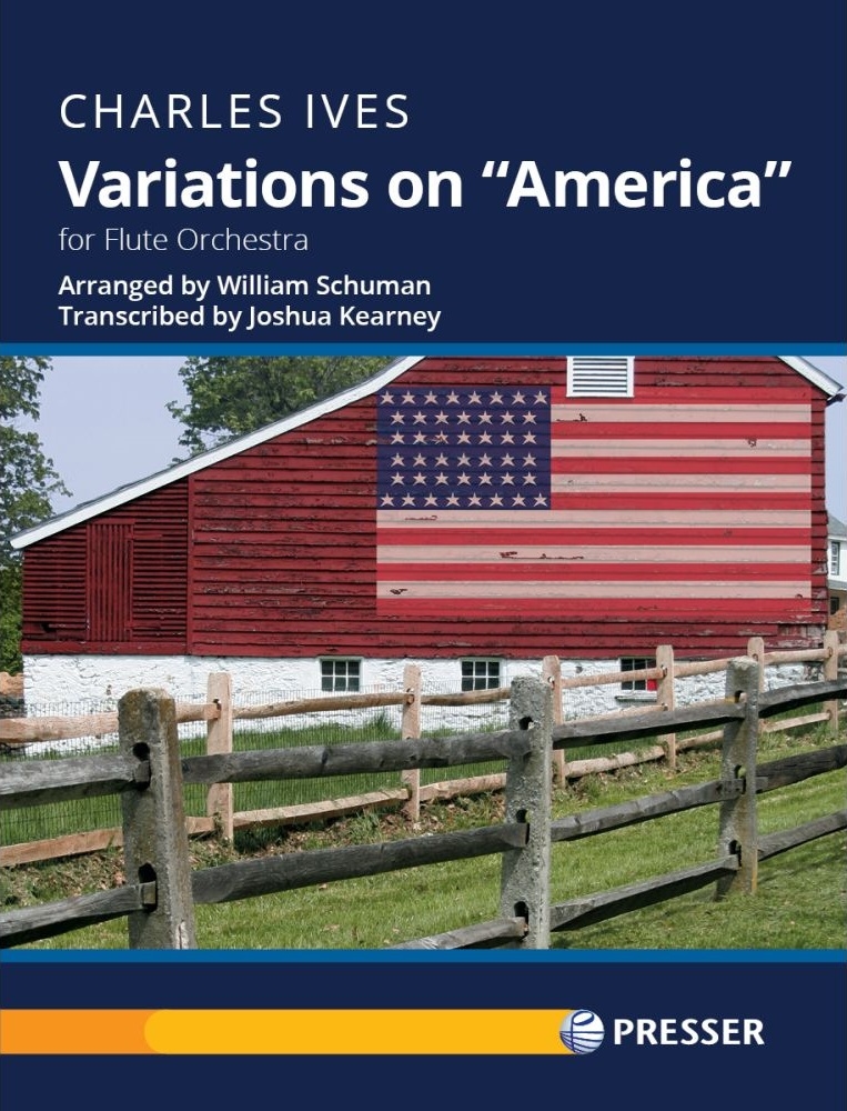 Variations on \'\'America\'\' - Ives/Schuman/Kearney - Flute Orchestra - Score/Parts