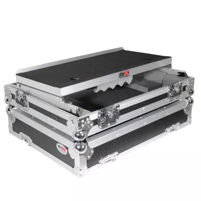 Flight Style Road Case For Medium Sized DJ Controllers with Sliding Laptop Shelf