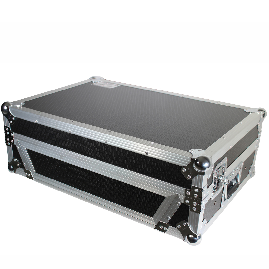 Flight Case For Denon PRIME 2 DJ Controller with Laptop Shelf - Silver on Black