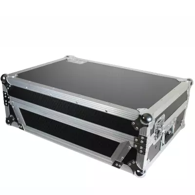 ProX - Flight Case For Denon PRIME 2 DJ Controller with Laptop Shelf - Silver on Black