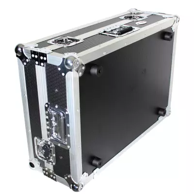 Flight Case For Denon PRIME 2 DJ Controller with Laptop Shelf - Silver on Black