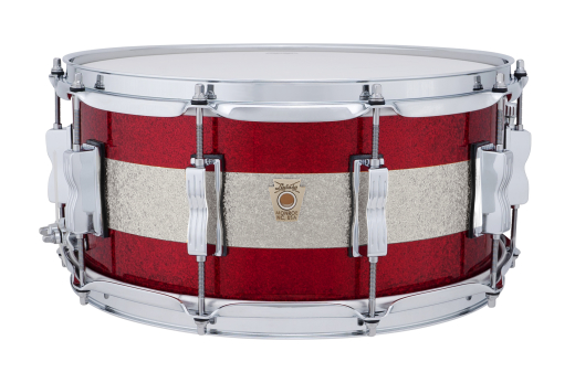 Ludwig Drums - Classic Maple 6.5x14 Snare Drum - Red/Silver Tri-Band