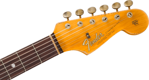 1965 Stratocaster Super Heavy Relic, Rosewood Fingerboard - Super Faded Aged Firemist Silver over 3-Colour Sunburst