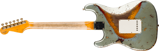 1965 Stratocaster Super Heavy Relic, Rosewood Fingerboard - Super Faded Aged Firemist Silver over 3-Colour Sunburst