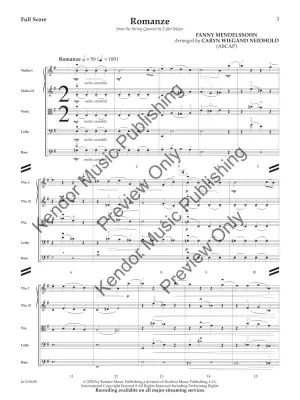 Romanze (From the String Quartet in E-flat Major) - Mendelssohn/Neidhold - String Orchestra - Gr. 3.5