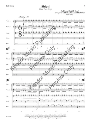 Ships! (I Saw Three Ships) - Traditional/Monday - String Orchestra - Gr. 3