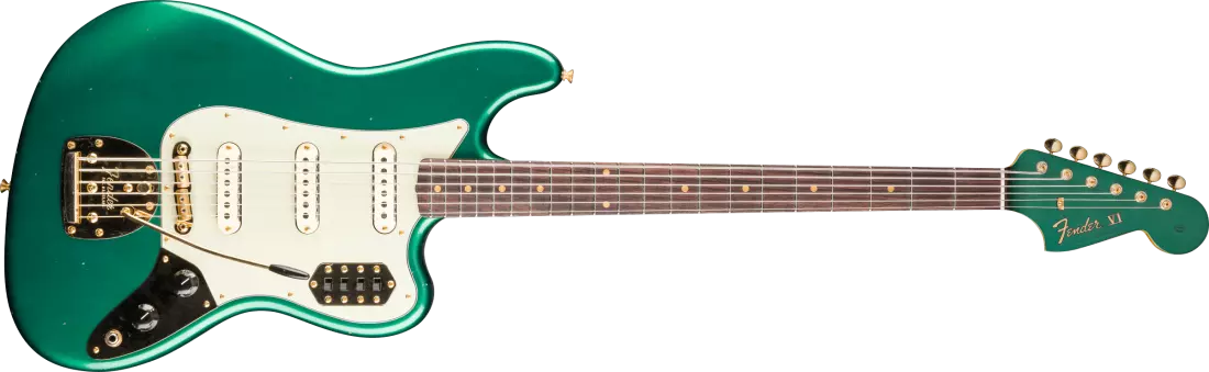 1966 Bass VI Journeyman Relic with Gold Closet Classic Hardware, Rosewood Fingerboard - Aged British Racing Green