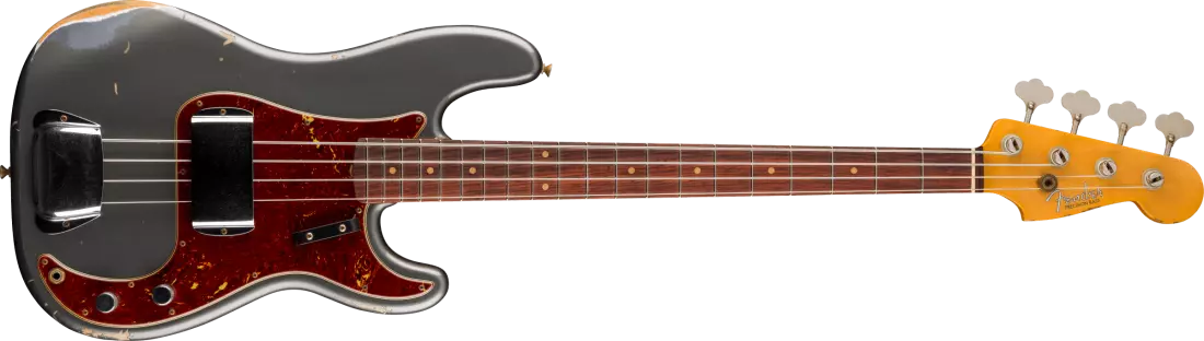1960 Precision Bass Relic, Rosewood Fingerboard - Super Faded Aged Charcoal Frost Metallic