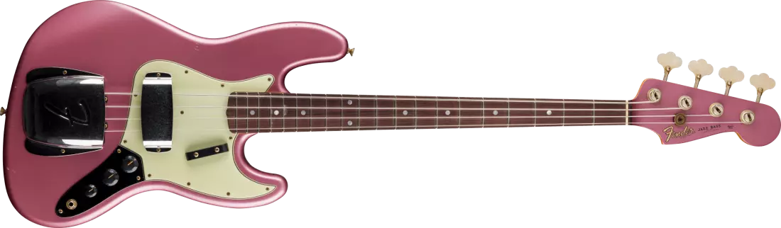 1965 Jazz Bass Journeyman Relic, Rosewood Fingerboard - Faded Burgundy Mist Metallic