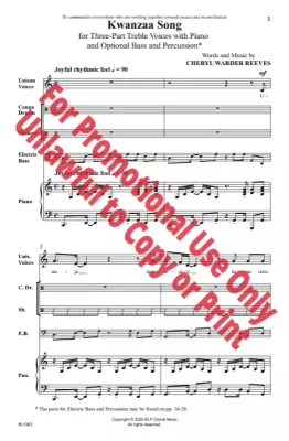 Kwanzaa Song - Reeves - 3pt Treble