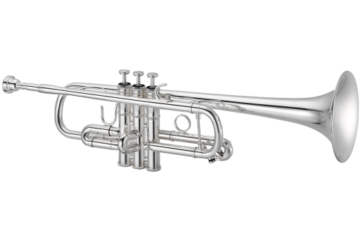 XO Professional Brass - 1624 C Trumpet with Rose Brass Bell and Reverse Leadpipe - Silver-Plated