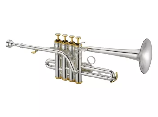 XO Professional Brass - 1700 Professional Bb/A Piccolo Trumpet - Silver Plated with Gold Trim