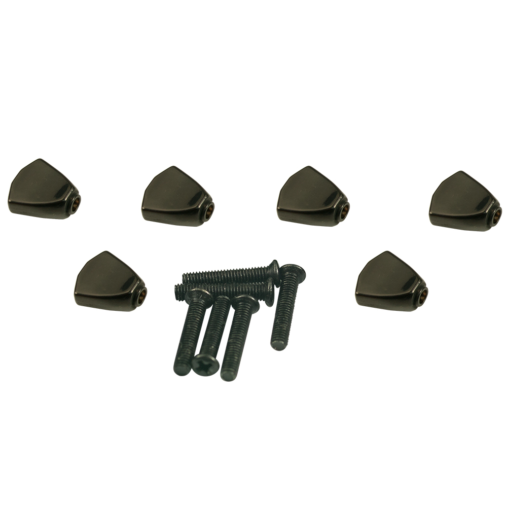 Button Set for Contemporary Diecast Series Tuning Machines - Metal Keystone Black