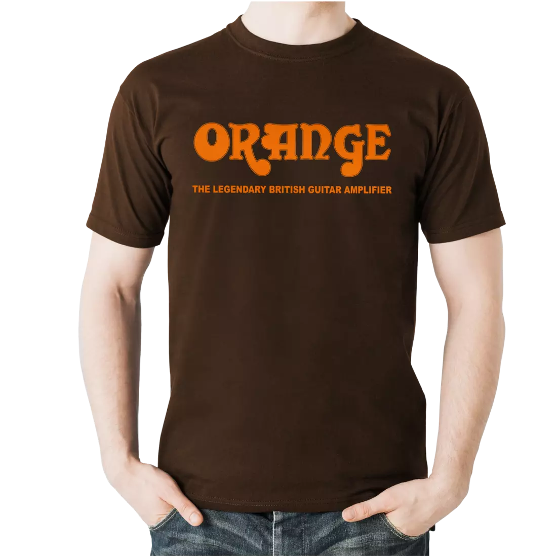 Classic Orange Logo T-shirt Brown - Large