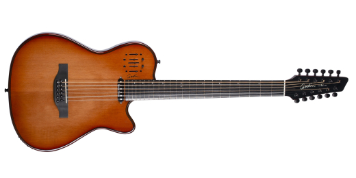 Godin Guitars - A12 Ultra Dlx 12-String Acoustic/Electric Guitar with Gigbag - Lightburst