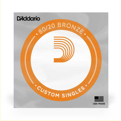 BW020 - D\'Addario BW020 Bronze Wound Acoustic Guitar Single String, .020