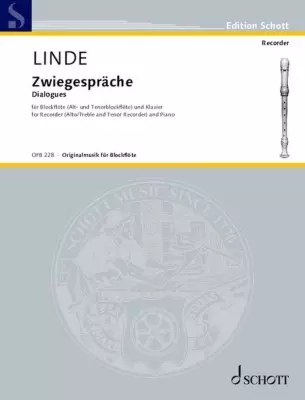 Schott - Dialogues - Linde - Alto Recorder/Tenor Recorder/Cello - Book