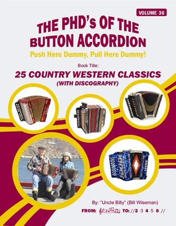 25 Country Western Classics, Volume #36 - Wiseman - Accordion - Book