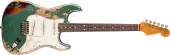 Fender Custom Shop - 1965 Stratocaster Super Heavy Relic Electric Guitar - Super Faded Aged Sherwood Green Metallic over 3-Color Sunburst