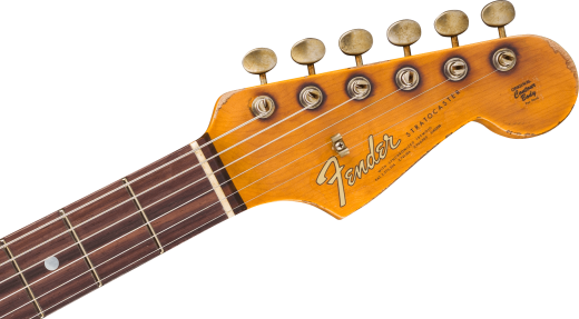 1965 Stratocaster Super Heavy Relic Electric Guitar - Super Faded Aged Sherwood Green Metallic over 3-Color Sunburst