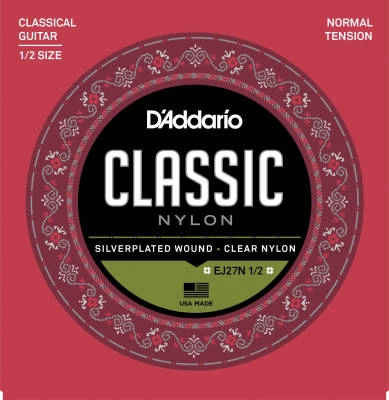 DAddario - EJ27N 1/2 Student Nylon Fractional Classical Guitar Strings  Normal Tension