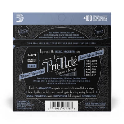 EJ44TT ProArte DynaCore Classical Guitar Strings - Extra-Hard Tension