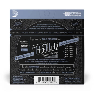 EJ45TT ProArte DynaCore Classical Guitar Strings - Normal Tension