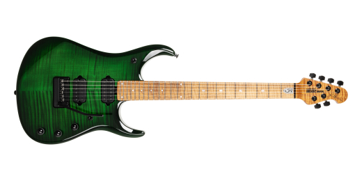 Ernie Ball Music Man - JP15 Electric Guitar with Case - Green Tiger Eye Flame