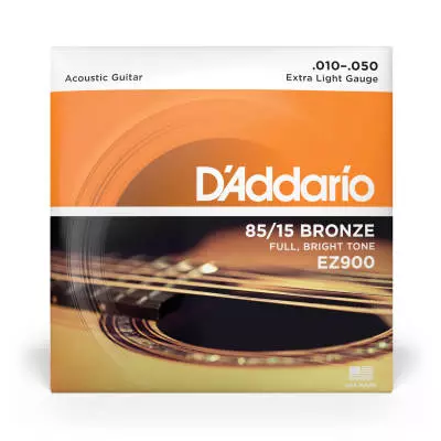EZ900 85/15 Cordes de guitare acoustique en bronze extra légères 10-50