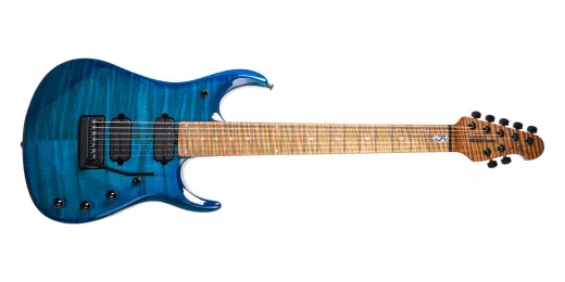 Ernie Ball Music Man - JP15 7-String Electric Guitar with Case - Ultramarine Flame