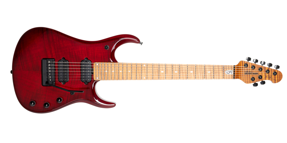 JP15 7-String Electric Guitar with Case - Red Tide Flame