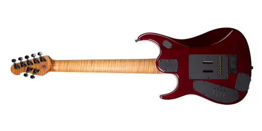 JP15 7-String Electric Guitar with Case - Red Tide Flame
