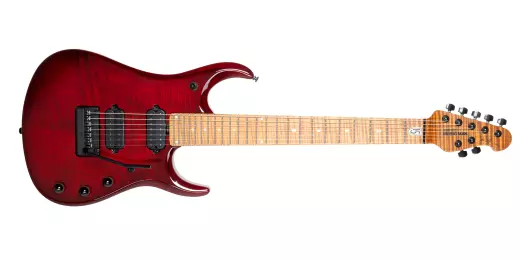 Ernie Ball Music Man - JP15 7-String Electric Guitar with Case - Red Tide Flame