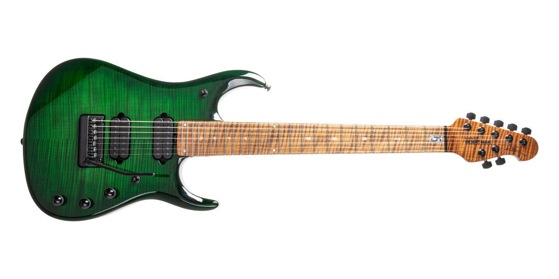 JP15 7-String Electric Guitar with Case - Green Tiger Eye Flame