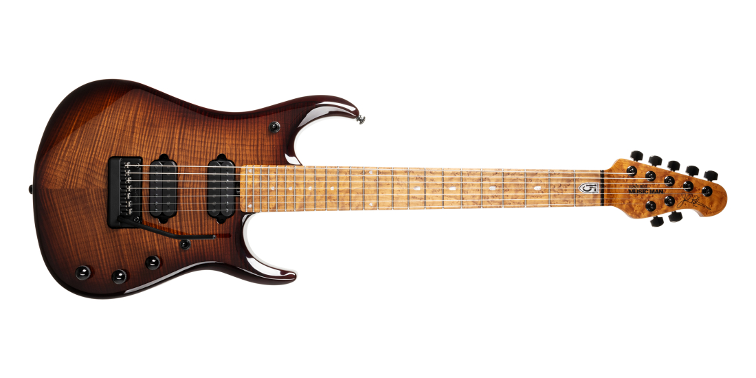 JP15 7-String Electric Guitar with Case - Amber Waves Flame