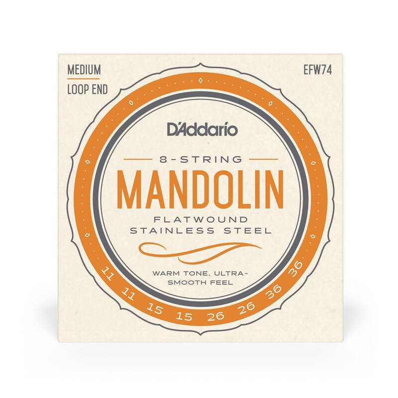 EFW74 8-String Mandolin Flatwound Stainless Steel Strings (11-36)