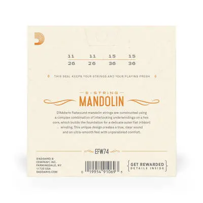 EFW74 8-String Mandolin Flatwound Stainless Steel Strings (11-36)