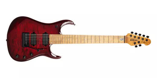 Ernie Ball Music Man - JP15 7-String Electric Guitar with Case - Red Tide Quilt