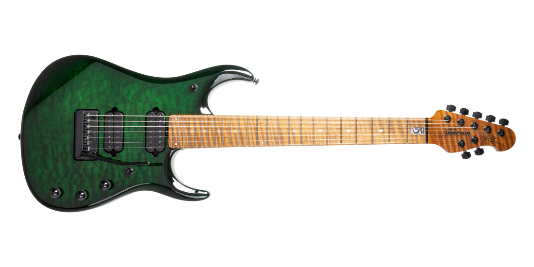 JP15 7-String Electric Guitar with Case - Green Tiger Eye Quilt