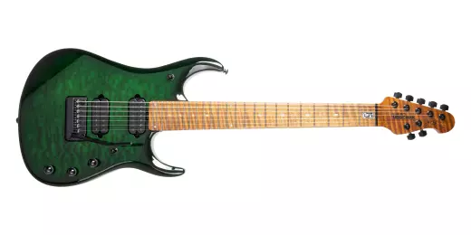 Ernie Ball Music Man - JP15 7-String Electric Guitar with Case - Green Tiger Eye Quilt