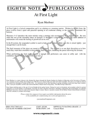 At First Light - Meeboer - Concert Band - Gr. 1.5