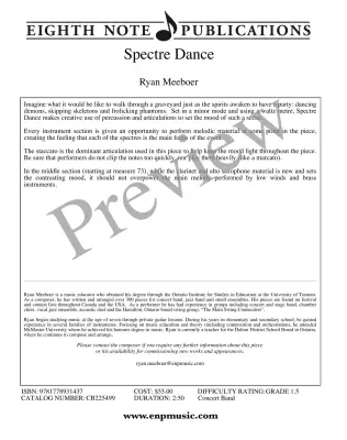 Spectre Dance - Meeboer - Concert Band - Gr. 1.5