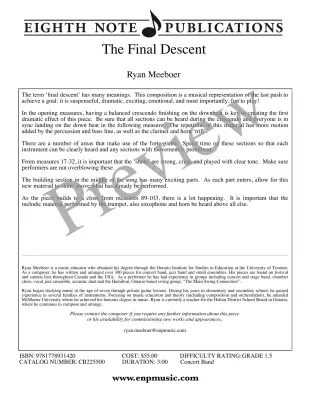 The Final Descent - Meeboer - Concert Band - Gr. 1.5
