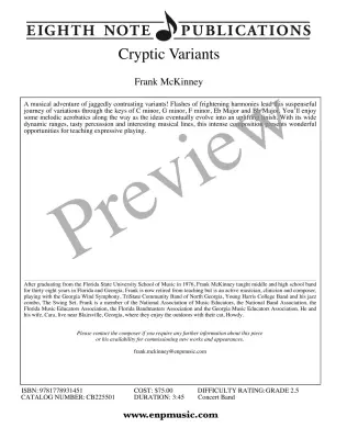 Cryptic Variants - McKinney - Concert Band - Gr. 2