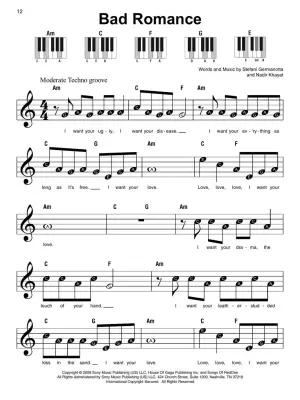 Lady Gaga: Super Easy Songbook - Easy Piano - Book
