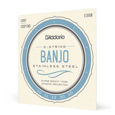 JS60 5-String Banjo Strings  Stainless Steel  Light  9-20